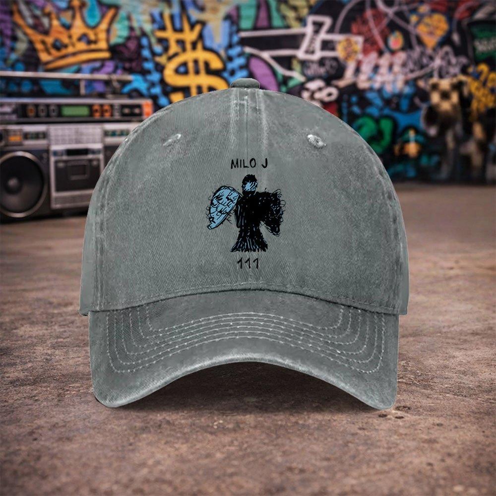 pc Unisex Milo J  Vintage Washed Baseball Cap  Unisexs Trendy Hat  Versatile Duckbill Cap  Fun Print  A Unique Birthday Gi