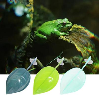 Zone de bronzage pour aquarium de tortue Terrasse de repos Ventouses Accessoires d'aquarium pour grenouilles naines Gecko léopard Crapauds Décor en forme de feuille