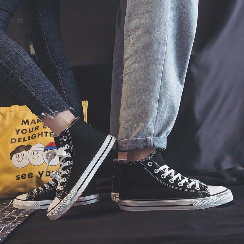 Men's shoes high-top canvas shoes men's spring and autumn student couple Korean version retro Harajuku tide board shoes women's shoes