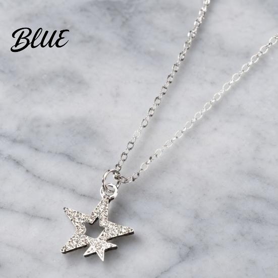 Shiny Star Pendant Five-pointed Necklace Sparkling Rhinestone Stars Adjustable Alloy