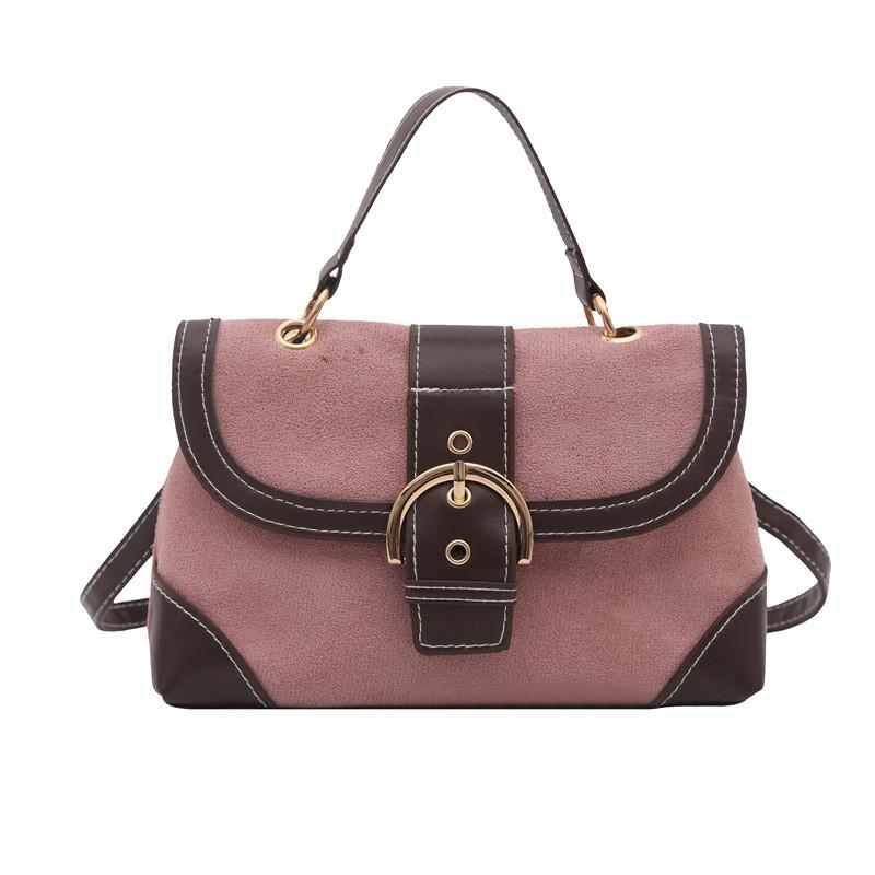 Vintage Suede Handbag For Women With Zipper Closure For Daily Use