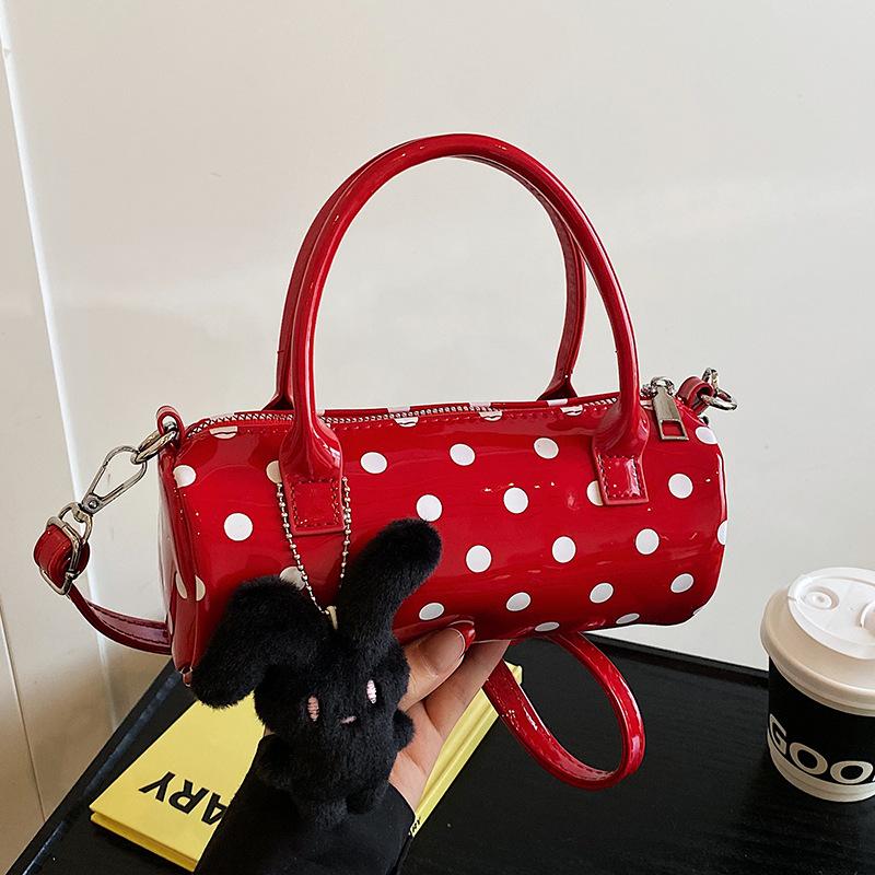 New Fashion Personalized Contrasting Color Polka Dot Baguette Handbag Women's Casual Versatile Commuter Messenger Bag