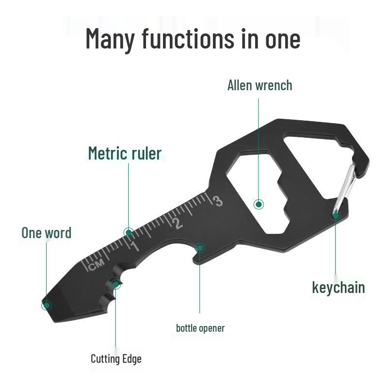 Multifunctional Card Tool Keychain: Bottle Opener, Hex Key, Mini Screwdriver, Pendant.
