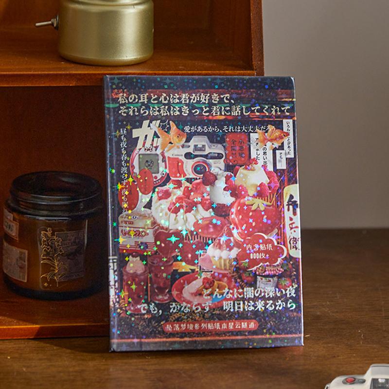 45 Blatt Vintage Stanzdekor-Aufkleberbuch Kawaii Laptop Scrapbooking Aufkleber Kreative DIY Dekorationsaufkleber Geschenke