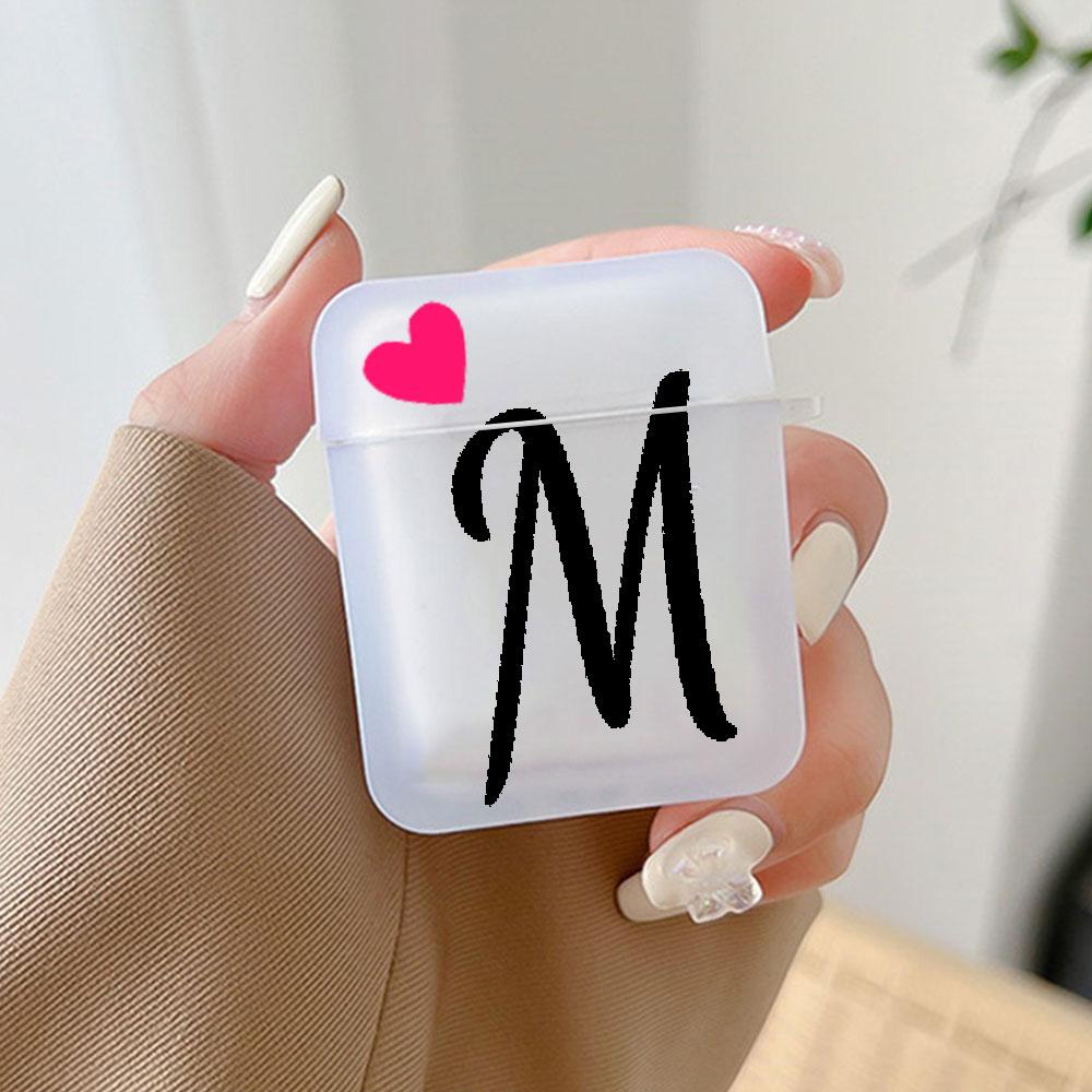 Initial Letter A Z Love Heart Earphone Case for Airpods 4th 3rd Pro 3 2 Cover for Airpod 2 3 1 Protective Accessorie Shell Funda