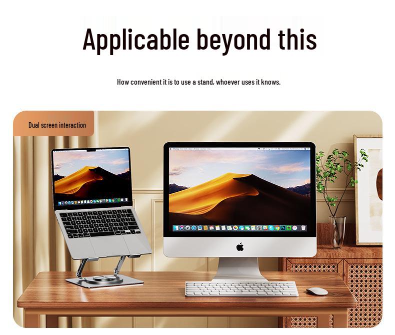 Adjustable Vertical Rotating Laptop Stand with Heat Dissipation & Foldable Design