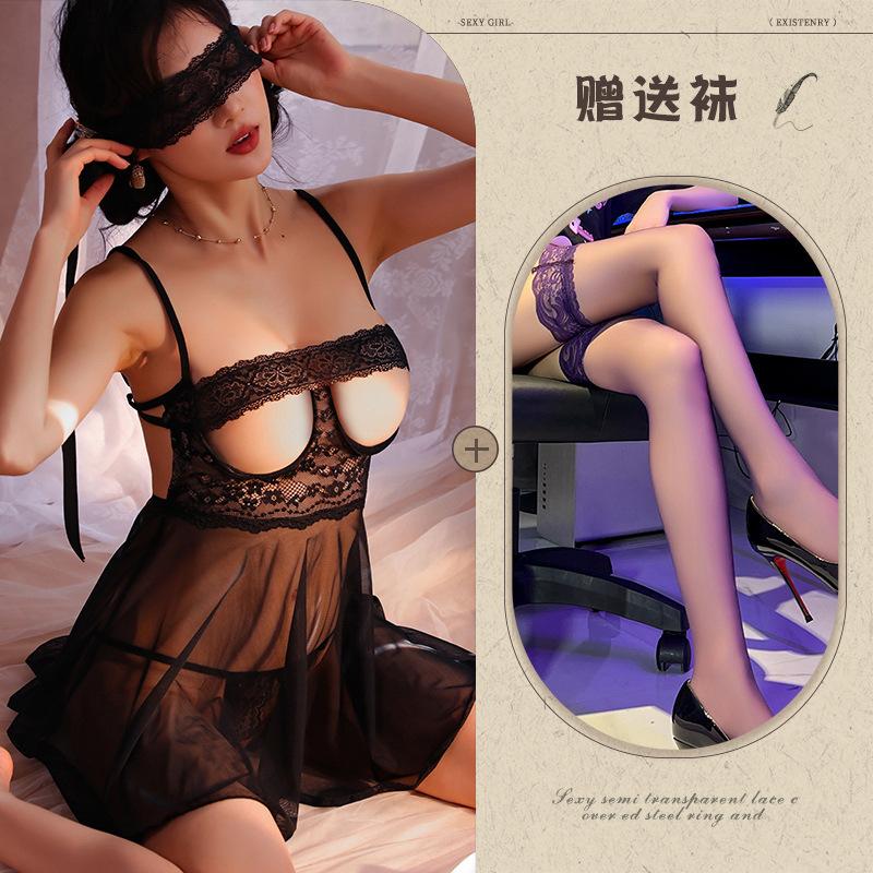 Sexy Erotic Underwear Sexy Perspective Mesh Lace Temptation Hollow Open File