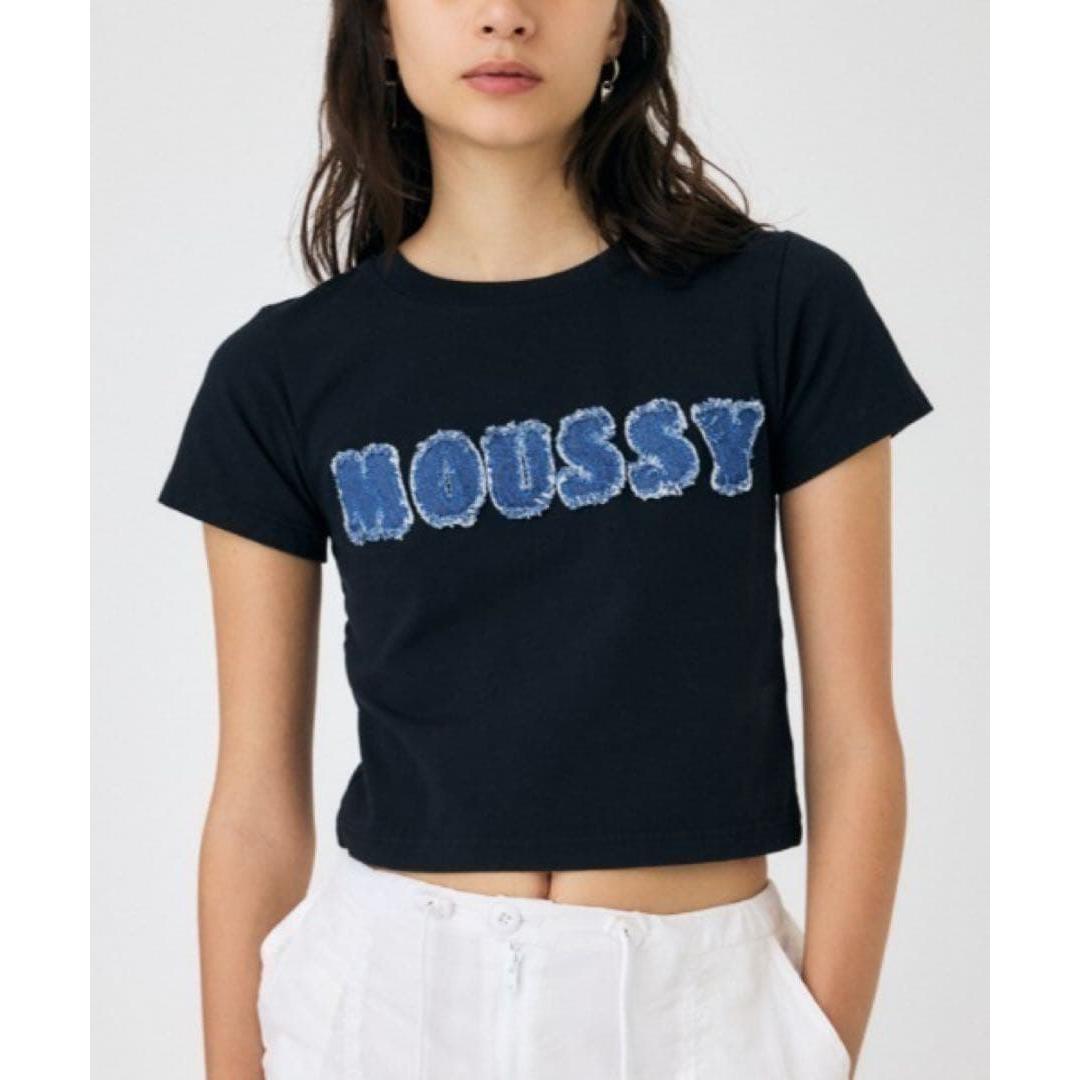 MOUSSY denim style logo black T-shirt