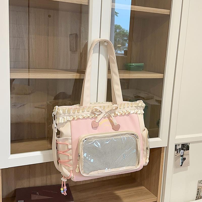 

Сумка через плечо большой вместимости Прозрачная сумка-боль Тоут Yum Ins Студенческий Супер милый рюкзак .