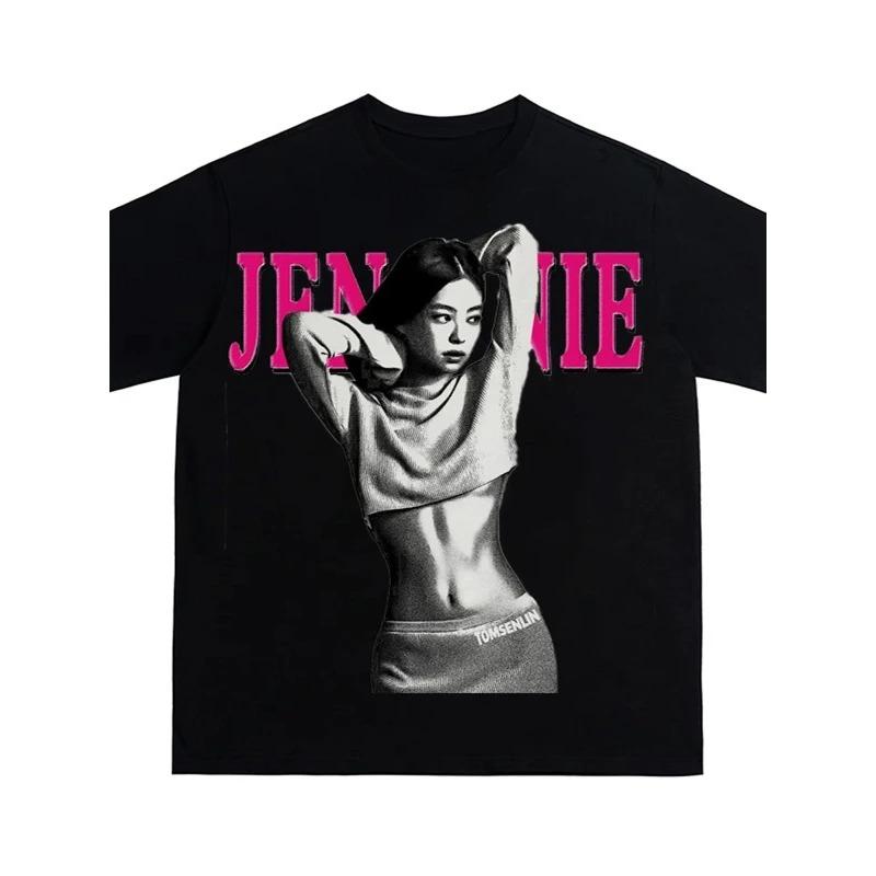 

2026 Summer Fashion Trendy Tee Oversized Cotton American Vintage Streetwear Crew Neck Short-Sleeve T-Shirt with Jennie Digital Direct Print Streetwear XXXL