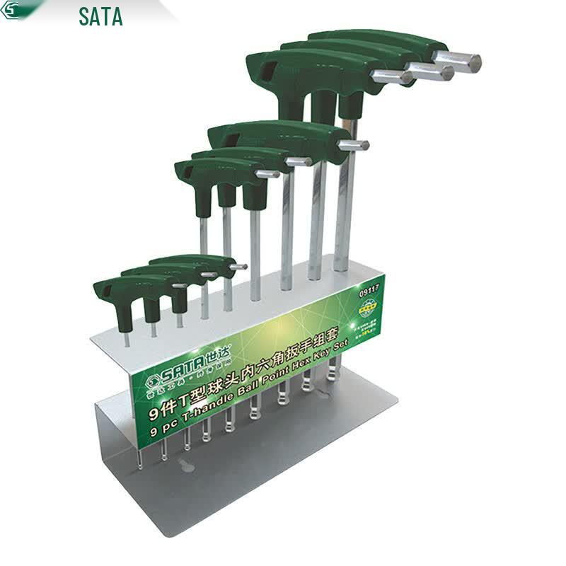 SATA 09117 9-Piece T-Handle Ball-End Hex Key Set 9-piece