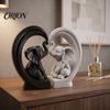 Decorative Figures for Entryway Table 2Pcs 3D Printed Baby Elephant Ornaments, Romantic Heart Shaped Figurines, Modern Handmade Look Home Accents