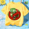 Sommer Rundhals T-Shirt für Jungen Mädchen Lässig Tägliche Kleidung Plants Vs Zombies Niedlich Kawaii Cartoon Mode Street Style 312Y