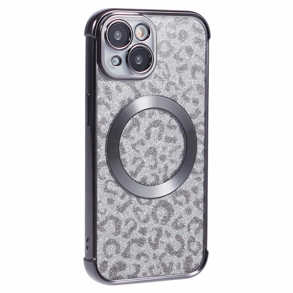 HRF Serie für iPhone 14 TPU Hülle Leopard Galvanisierte Abdeckung Kompatibel mit MagSafe