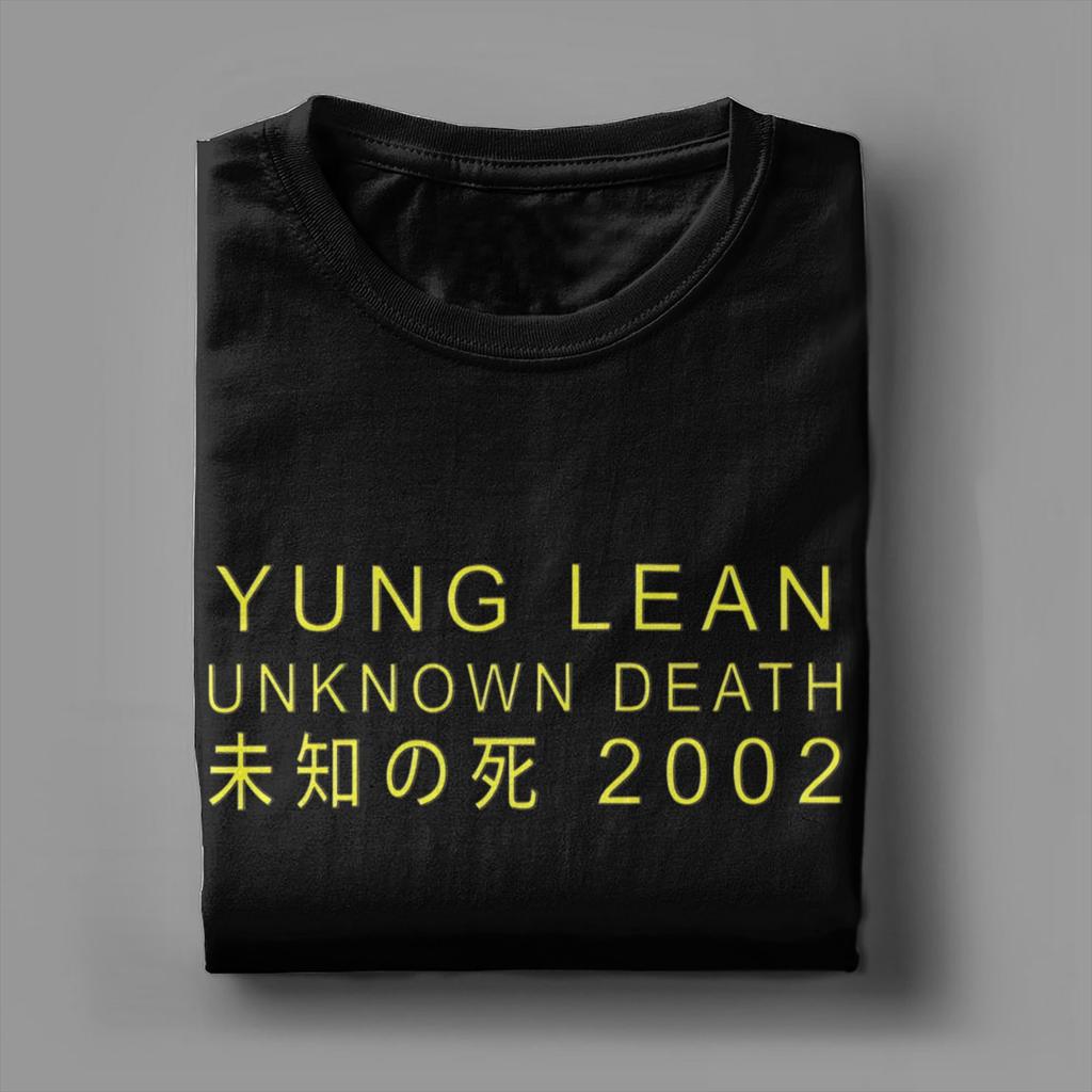 Yung Lean Unknown Death 2002 Gelbe T-Shirts Herren Baumwolle Vintage T-Shirts Rundhals Album Tour T-Shirt Kurzarm Kleidung Übergröße