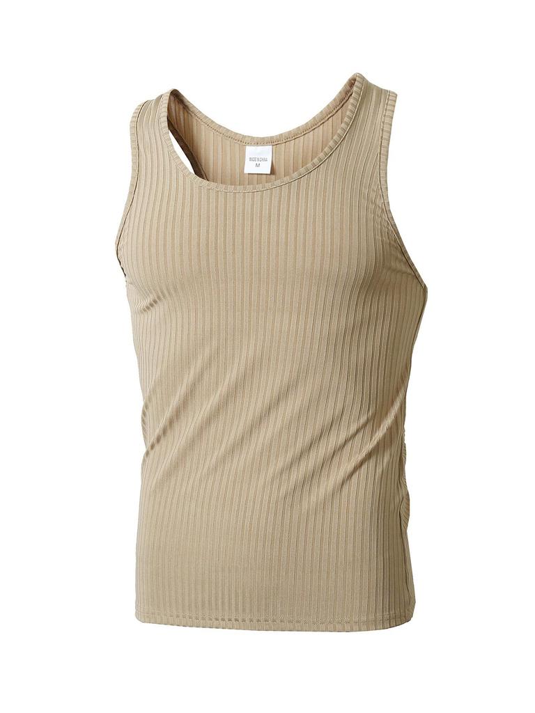 Men's Summer Vertical Stripe Slimming Knit Tank Top