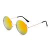Round Sunglasses Men Women Anti-Reflective Lens Metal Frame Circle Sun Glasses