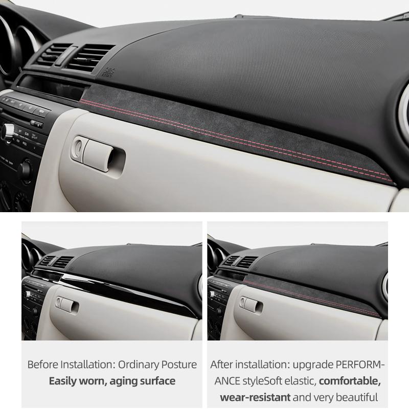 BDP1 For Mazda 3 Axela 2004-2009 Made of Alcantara Dashboard Panel Instrument Trim Stickers Car Interior Decor Tuning Accessories