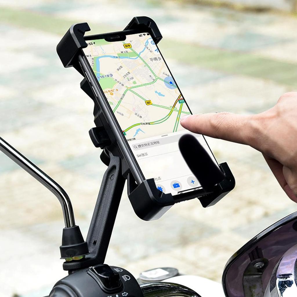 Bike Phone Mount 360 Rotatable Anti Vibration Motorcycle Handlebar Holder Universal Non Slip Cycling GPS Bracket