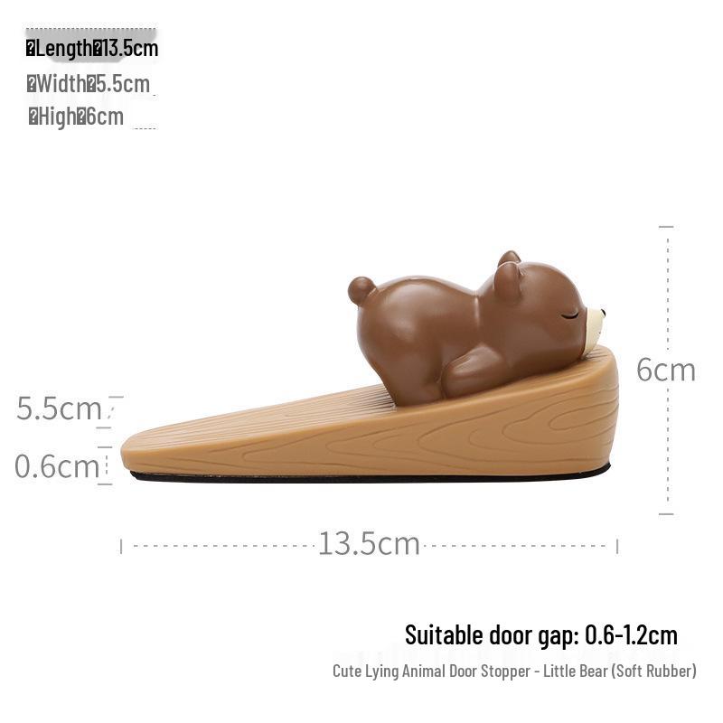 Cute Animal Resin Door Stopper: Creative Anti-Collision Door Blocker Ornament for Living Rooms