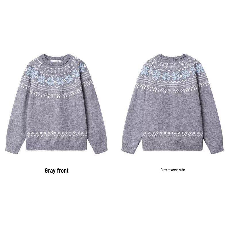 Men's Fair Isle Round Neck Sweater: Autumn/Winter Retro Knit Pullover