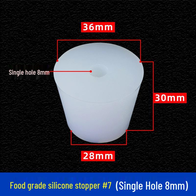 Hole-Punched Food Grade Silicone Stopper for Test Tubes, Bottles, and Water Pipes.