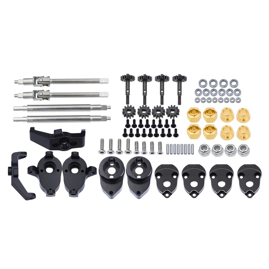 Aluminum Straight Axles Change To Portal Front Rear Axles For 1/18 RC Crawler TRX4M Ground Clearance+8.1MM DIY Kit