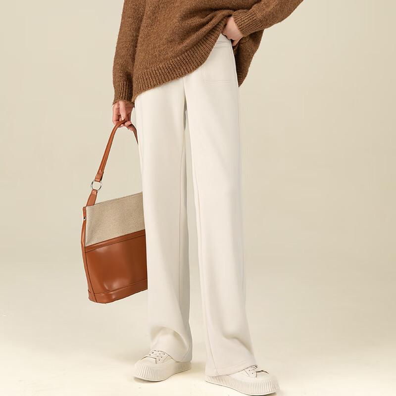 Women's Wide-Leg Wool Blend Drape Casual Pants