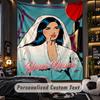 Personalisierte Wandtapisserie, Lana Del Rey Individuell Bedruckter Name, Stoff-Wandkunst für Innenraum-Hintergrund