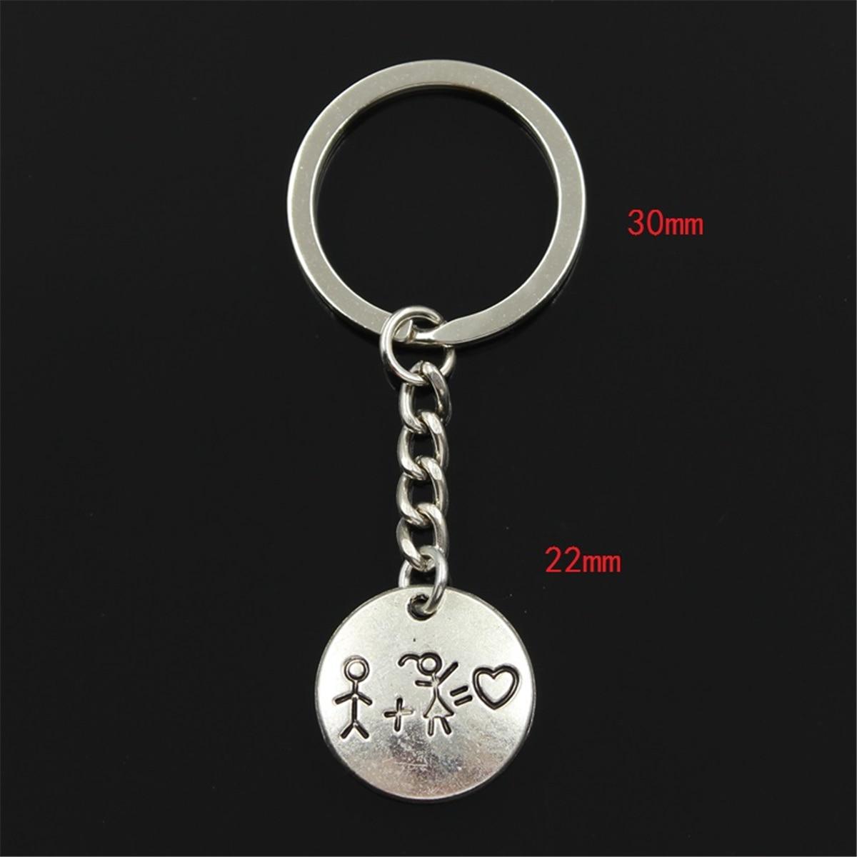 

Модный кулон Love Lover для мальчиков и девочек 22x22 мм, 30 мм, брелок для ключей, металлическая цепочка, серебристый цвет, мужской автомобильный подарок, сувенирный брелок серебряный