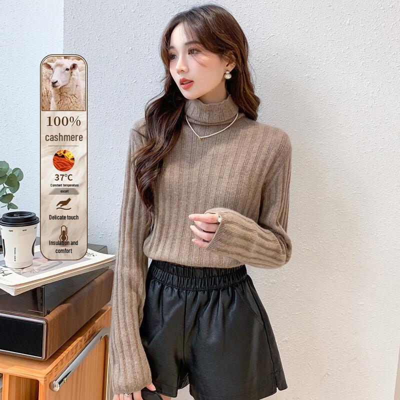 

MOKANA Women s Winter High-Neck Cashmere Sweater XL