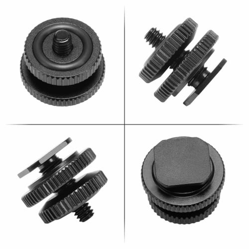 SmallRig Cold Shoe Mount Adapter, 2 Pieces, Threaded Shoe, 1/4 Screw Shoe Adapter, Compatible with Video Camera/SLR, DSLR Rig-1631