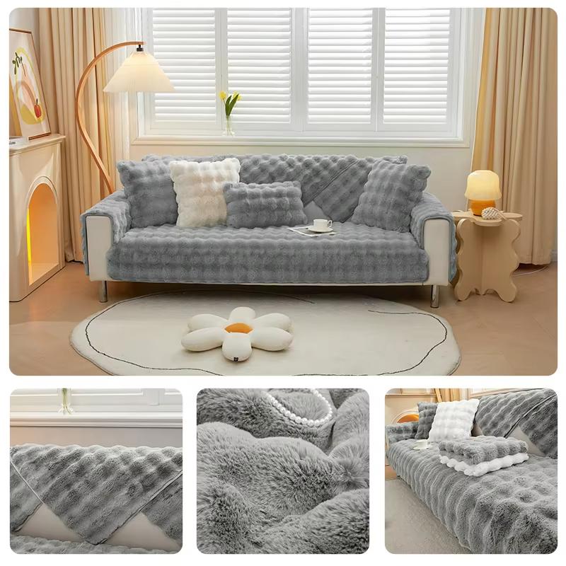 Warm Velvet Sofa Covers,Thick Plush Sofa Mat, Imitation Rabbit Fur Sofa Pad,Sofa Cushion For Winter, Sofa Cover For Living Room