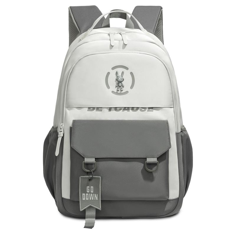 Contrast Color Student Schoolbag Men's Backpack Large Capacity Travel Backpack