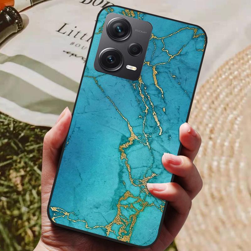 For Redmi Note 12 Pro 5G Case Note12 Covers Soft TPU Black Silicone Cover for Xiaomi Redmi Note 12 Pro+ 5G Plus Cartoon Painted