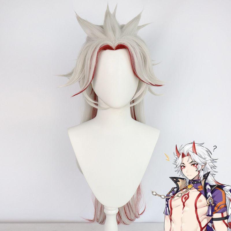 Genshin Impact Cosplay Costume Set for Men, Complete Stage Outfit, Anime Costume Arataki Itto One size