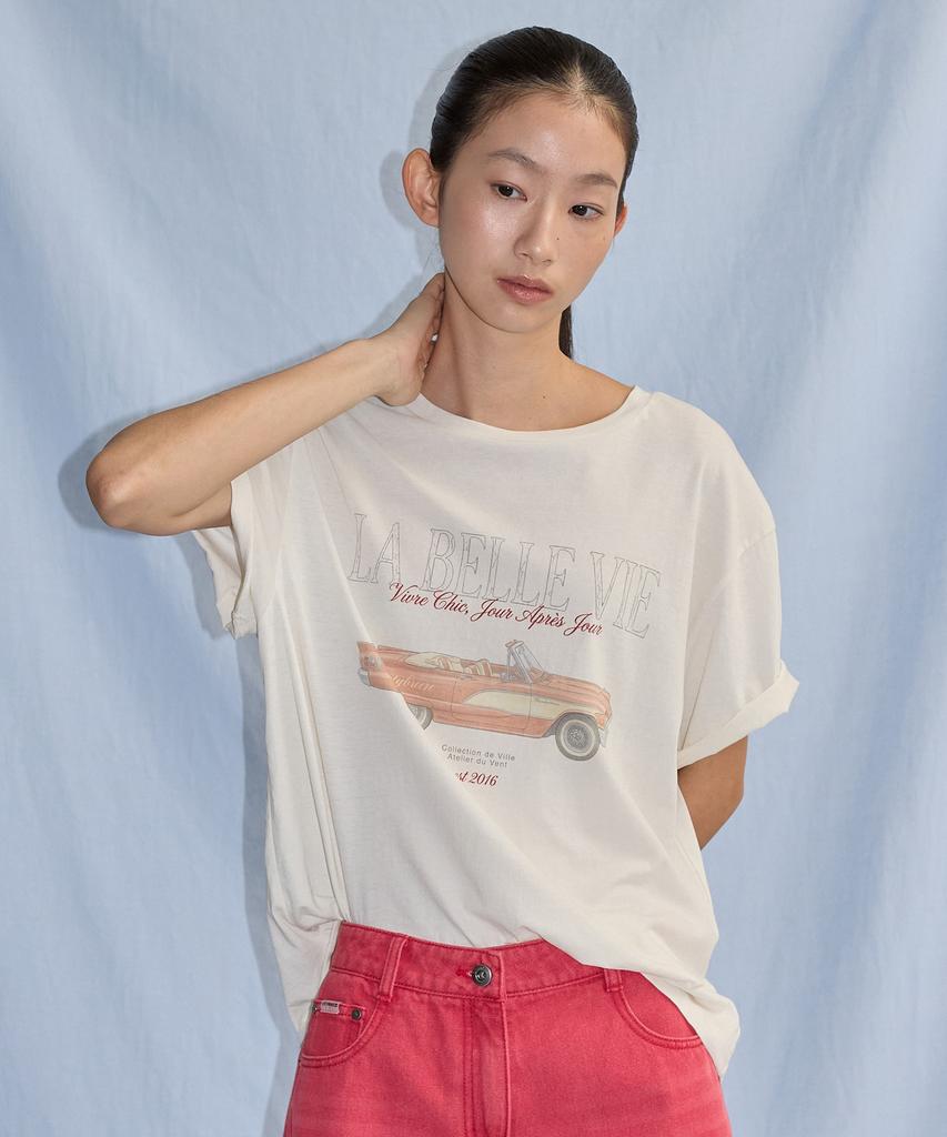 CITYBREEZE Car Graphic Loose Fit Short Sleeve T-Shirt_3 Colors