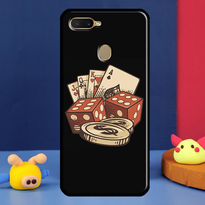 Las Vegas Casino Poker Case For Oppo A16 A76 A96 A58 A78 A98 A5 A9 A91 A15 A17 A77 A52 A72 A74 A94 A54S A57S Cover