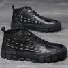 2025 new men's shoes breathable crocodile pattern casual shoes old Beijing cloth shoes men's one pedal