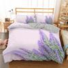 Lavender Duvet Cover Set Purple Romantic Theme Beautiful Flowers Polyester Comforter Cover King Queen Size for Girls Women Kids