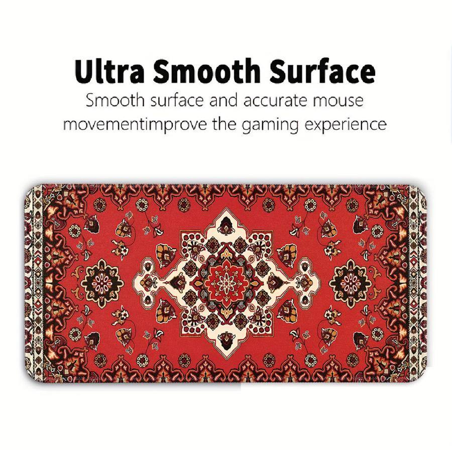 Anti slip Mouse Pad office Pad Desk accessories Keyboard Mouse Pad Game Console Pad Computer Laptop Pad Red Persian Pattern