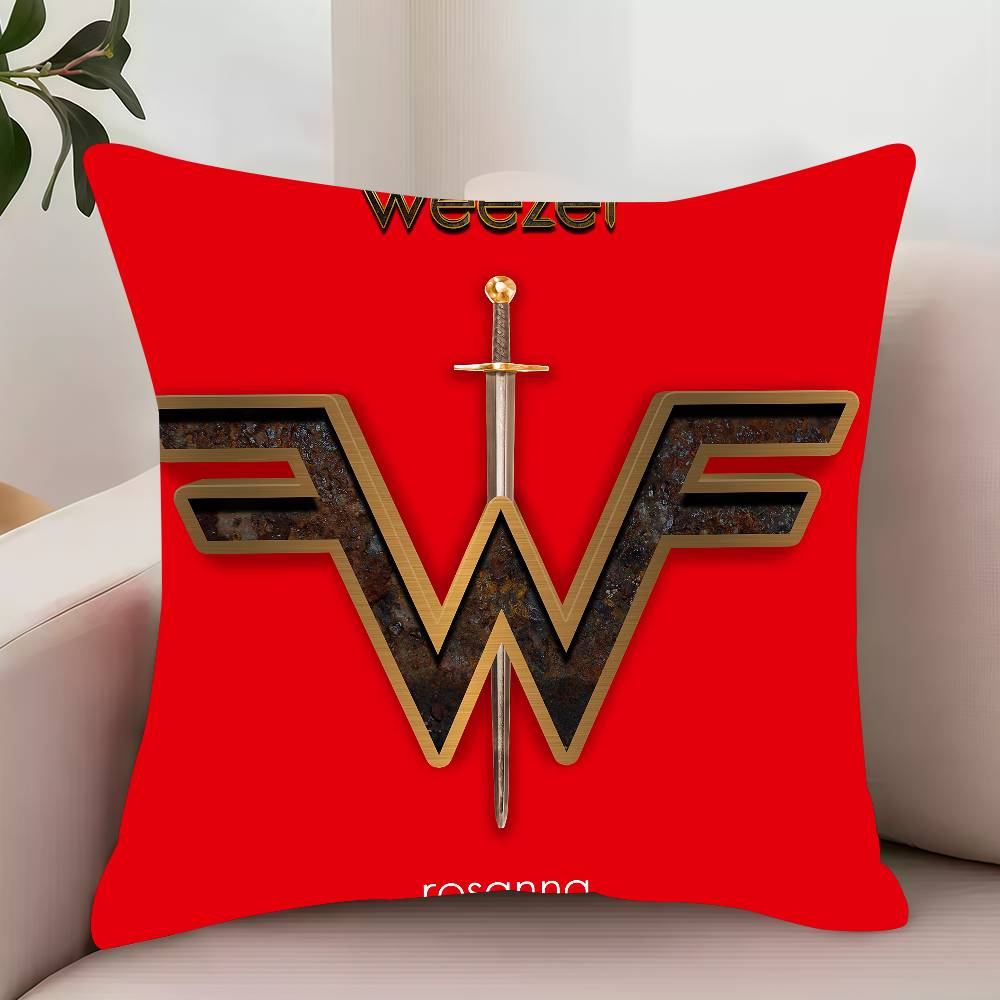 Band W-Weezer Pillow Case Decor Protective Covers Comfortable soft for Sofa Living Room Home office