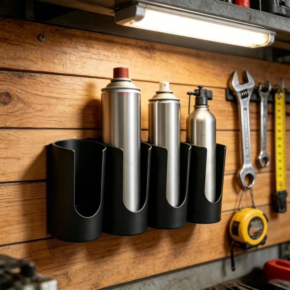 4 Slots Spray Can Holder Wall Mounted Aerosol Can Holder Spray Bottle Holder Workshop