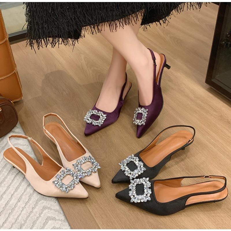 Pointy Single-shoe Women New Spring Stiletto Sandals French with Skirt Temperament Pink High Heels Dress Shoes High Heel Pumps