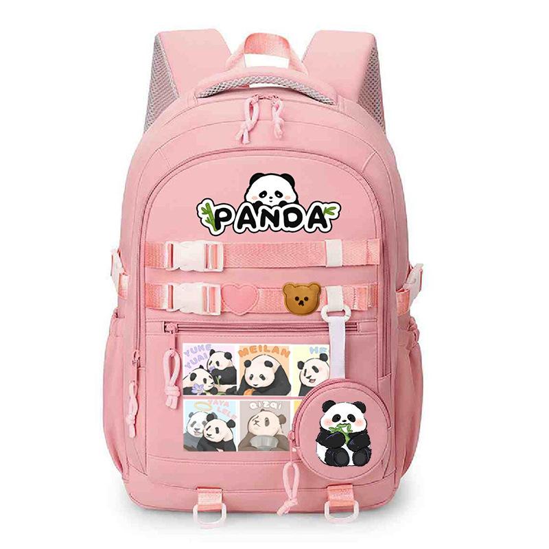 Panda Huahua 2025 New Cute Children's Schoolbag Cross-border Large-capacity Primary and Secondary School Students Lightweight Spine Protection