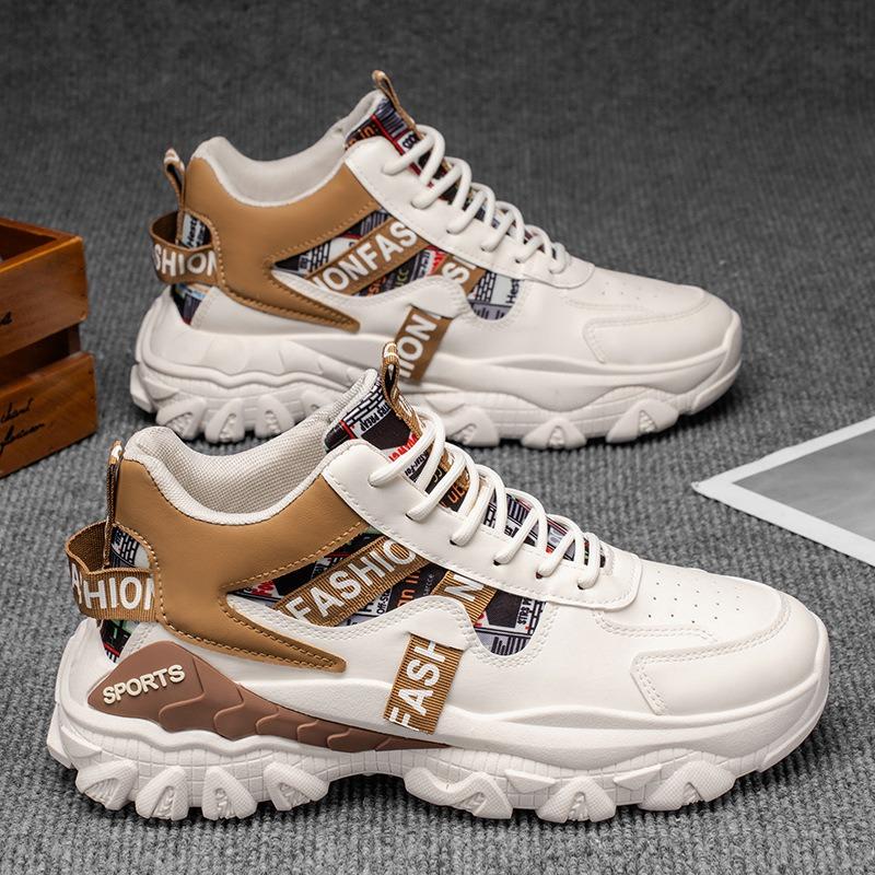 Autumn Men's Shoes New High-top Shoes Men's Sports Shoes Trendy Versatile Thick-soled Heightening Casual Running Shoes