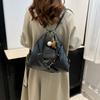 Retro large-capacity bag Women's commuter shoulder tote bag College student class schoolbag Multifunctional backpack