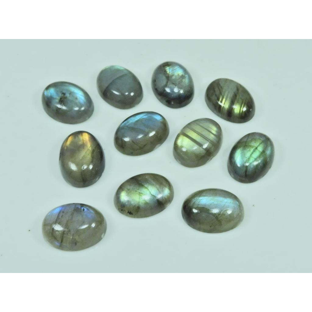12X16MM Natural Labradorite Oval Cabochon Loose Gemstone 11 Pcs Lot 99Cts. C-3112