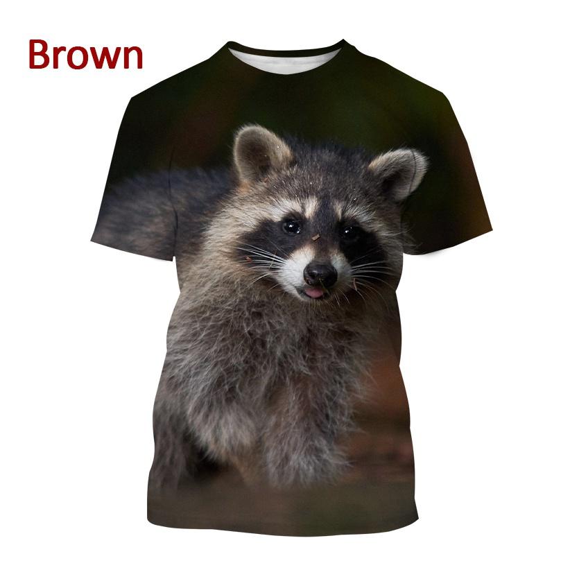 Newest Raccoon 3D T-shirt Fashion Funny Animal Printing Casual T-shirt Unisex Round Neck Hip-hop Harajuku T-shirt