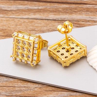 Nidin New Design Bohemian Rainbow Rhineston Crystal Earrings For Women Luxury Fashion Colorful Party Anniversary Jewelry Gifts